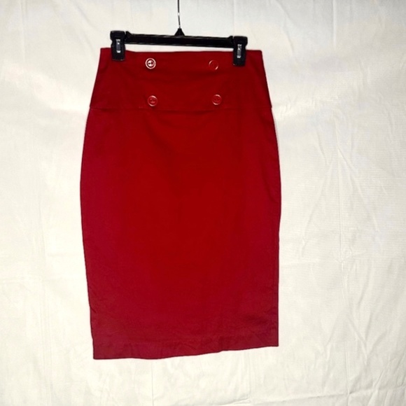 Closet Dresses & Skirts - High Waist Red Pencil Skirt by CLOSET, Size Small